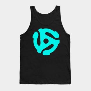 Aqua Music Geek, 45 rpm record adaptor, DJ music geek stuff Tank Top